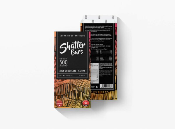 Euphoria Extractions – 500mg Shatter Bar – Milk Chocolate (Sativa) | Buy Weed Packs Canada