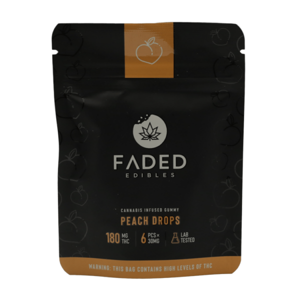 Faded Edibles – Peach Drops – 180mg | Buy Weed Packs Canada