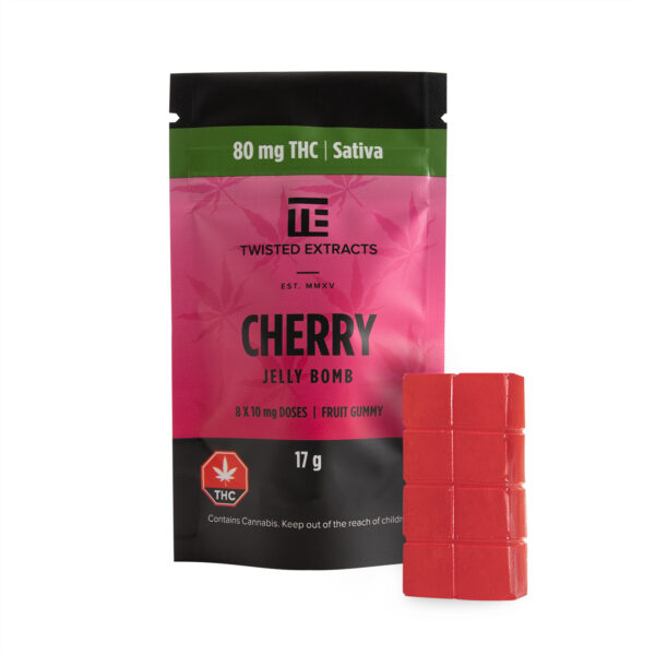 Twisted Extracts – Cherry Jelly Bomb – Sativa – 80mg THC | Buy Weed Packs Canada