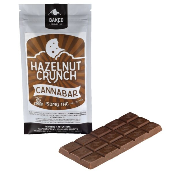 Baked Edibles – Chocolate Bar – Hazelnut Crunch 150mg THC | Buy Weed Packs Canada