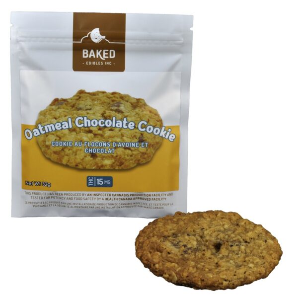 Baked Edibles – Cookie – Oatmeal Chocolate 15mg THC | Buy Weed Packs Canada