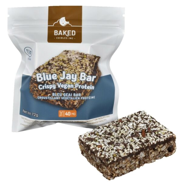 Baked Edibles – Crispy Vegan Blue Jay Bar 40mg THC | Buy Weed Packs Canada