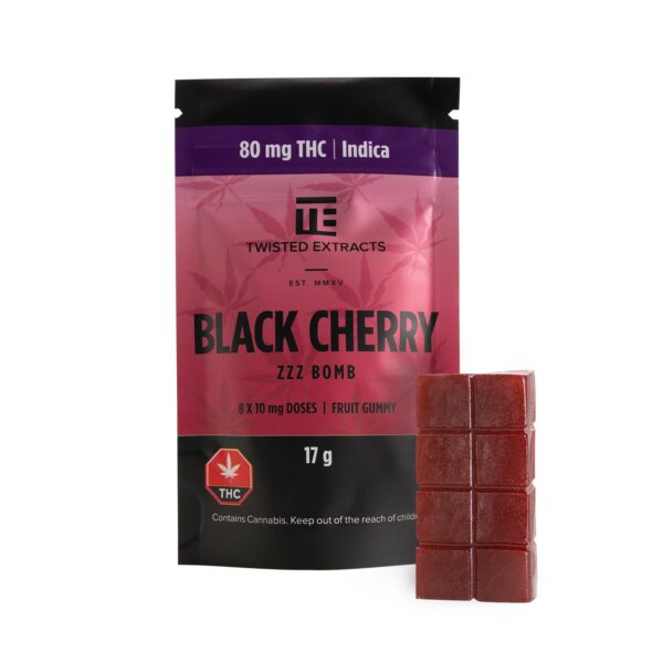 Twisted Extracts – Black Cherry – Zzz Bombs – 80mg THC | Buy Weed Packs Canada