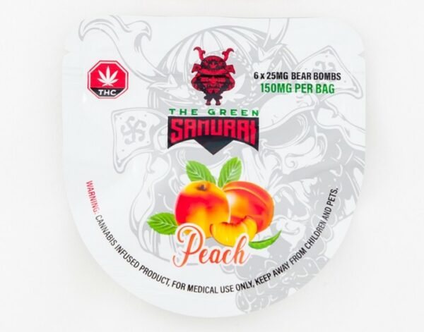 The Green Samurai – Peach Gummies – 150mg | Buy Weed Packs Canada