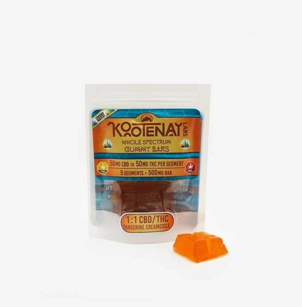 Kootenay Labs – 1:1 Tangerine Creamsicle Gummy – (500mg total) | Buy Weed Packs Canada