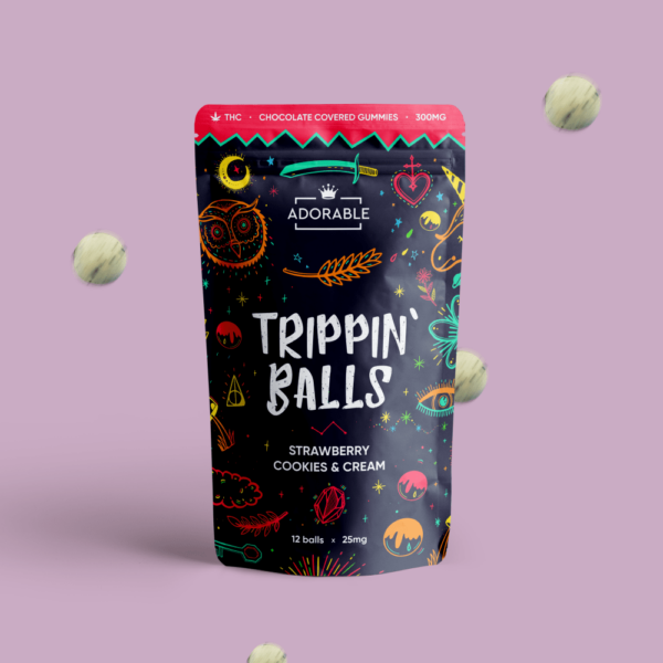 Adorable – Trippin’ Balls – Strawberry Cookies & Cream – 300mg | Buy Weed Packs Canada