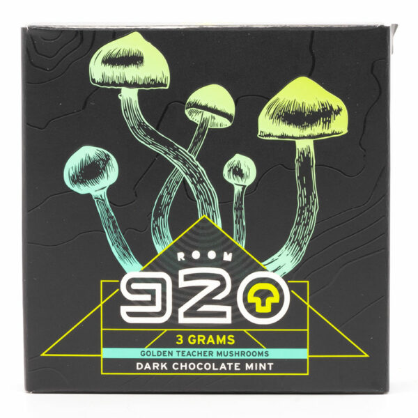 Room 920 – Mushroom Chocolate Bar – Dark Chocolate Mint – 3 grams | Buy Weed Packs Canada