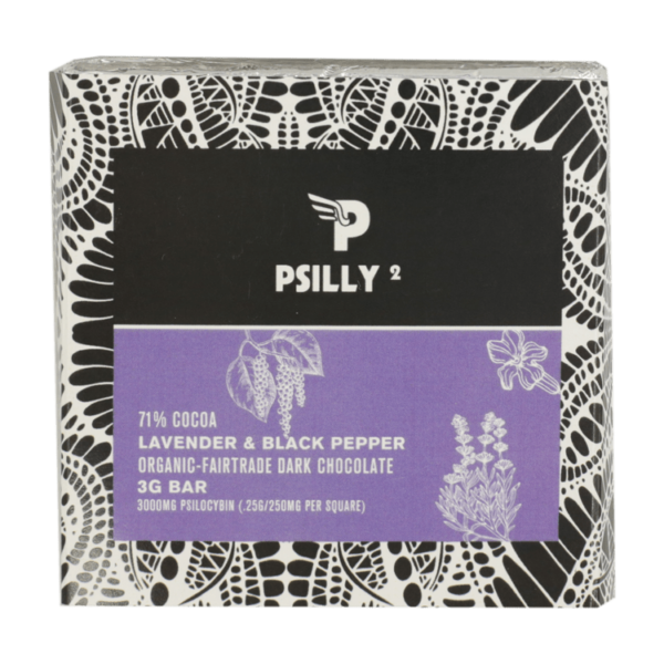 Psilly – Dark Chocolate Bar – Lavender & Black Pepper | Buy Weed Packs Canada