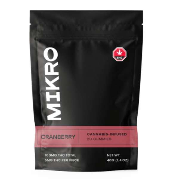 Mikro – THC Gummies – 100mg THC – Cranberry | Buy Weed Packs Canada