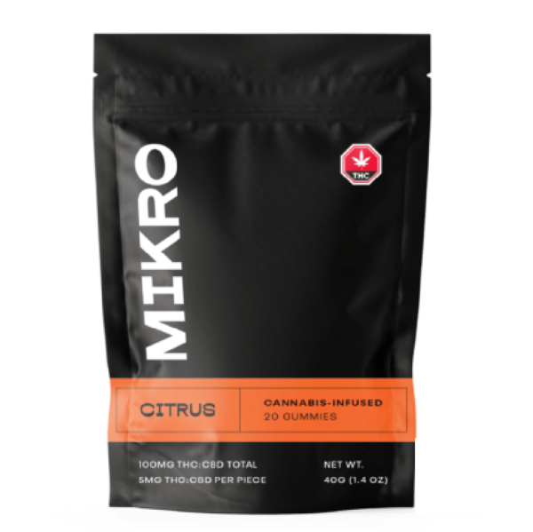 Mikro – 1:1 THC/CBD Gummies – 100mg – Citrus | Buy Weed Packs Canada