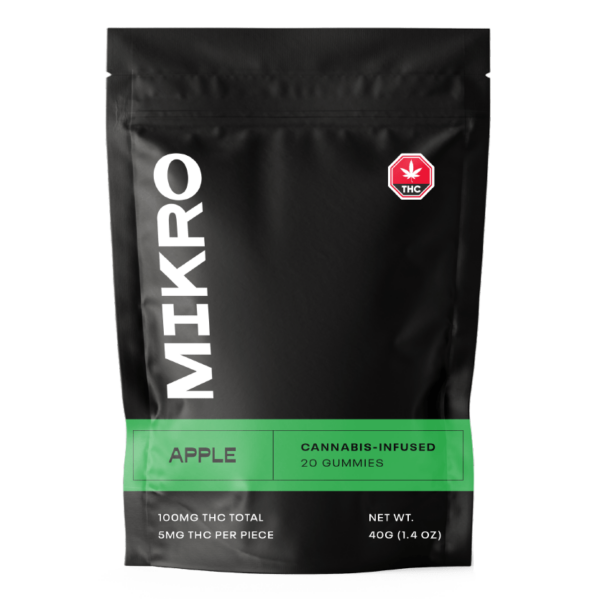 Mikro – THC Gummies – 100mg THC – Apple | Buy Weed Packs Canada