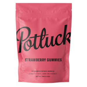 Potluck Extracts – Strawberry Gummies – 200mg THC | Buy Weed Packs Canada