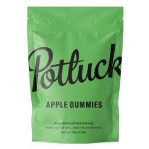 Potluck Extracts – Apple Gummies (1:1) – 100mg THC / 100mg CBD | Buy Weed Packs Canada