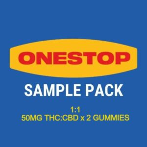 Onestop – Sample Pack – 1:1 – (50mg CBD:THC x 2 Gummies) | Buy Weed Packs Canada